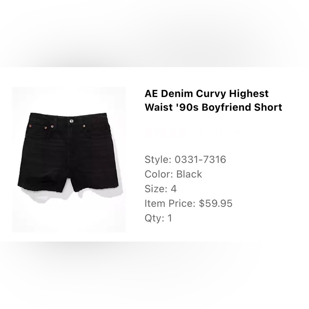 AE Denim Curvy High Waist '90s Boyfriend Shorts